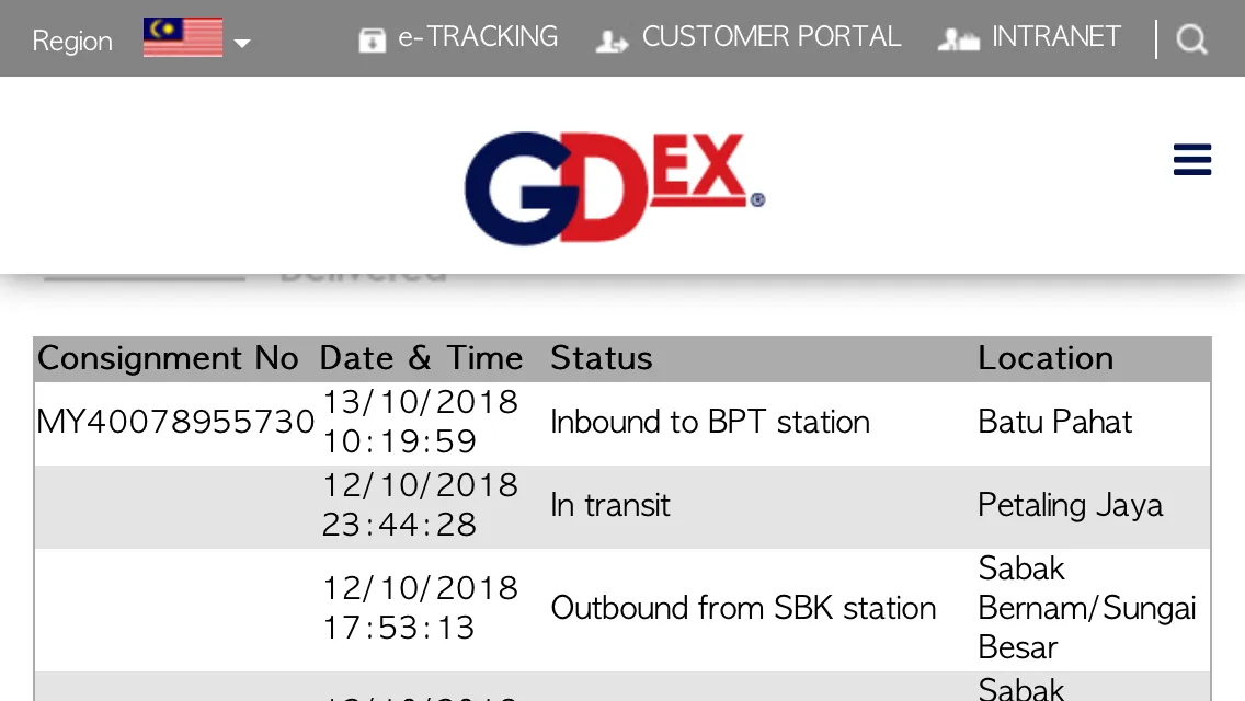 Gedex tracking malaysia