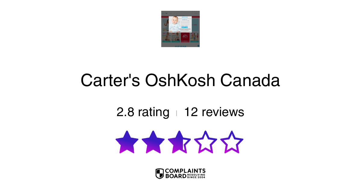 Carter's OshKosh Canada Reviews - 13 Reviews of Cartersoshkosh.ca